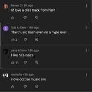 Could a diss track come in the future? At least one YouTube commenter is down for it (Image via The Corpse Squad/YouTube)